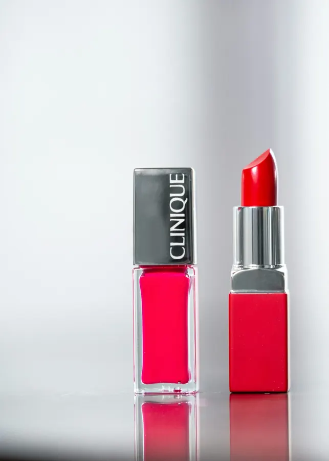 Red lipstick and nail polish