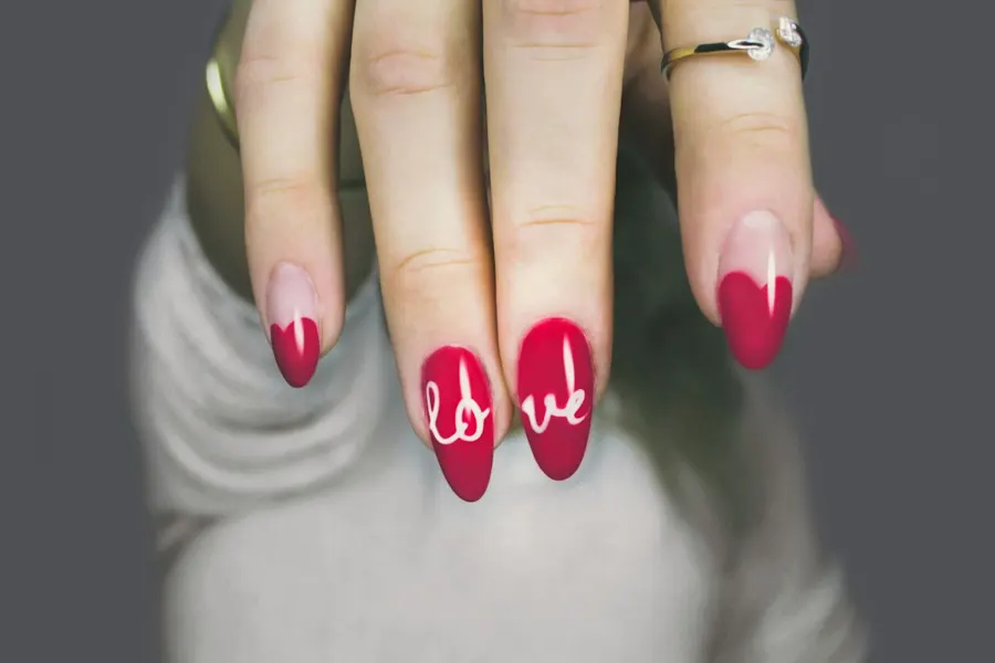Red nail art